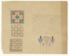 Carpet (?), Floors and Egyptian motifs, c.1835-c.1860. Creator: Workshop of Franz Jakob Kreuter.