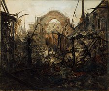 Interior of the Opera-Comique, after the fire of May 15, 1887. Creator: Jean-Louis Talagrand.