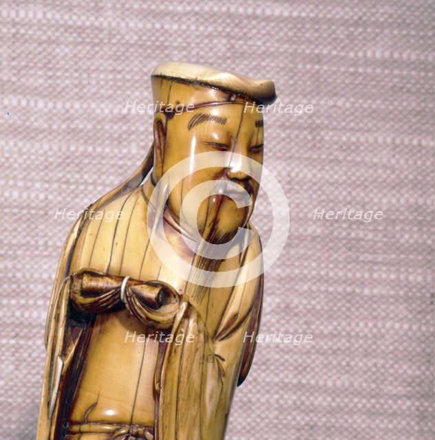 The Taoist Immortal, Zhang Guolao, Chinese Ivory, Ming Dynasty, 17th century. Artist: Unknown.