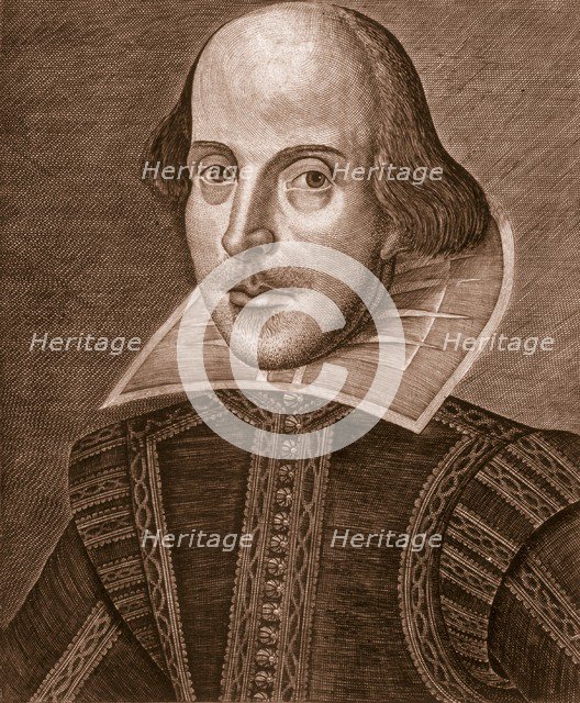 Portrait of Shakespeare, 1623. Creator: Martin Droeshout or English School?.