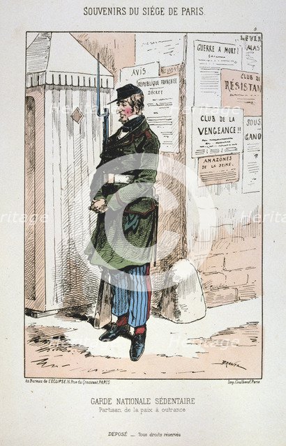 'Garde Nationale Sedentaire', Siege of Paris, 1870-1871. Artist: Anon