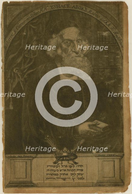 Portrait of Isaac Aboab da Fonseca (1605-1693) , 1681. Creator: Naghtegael, Aernout (1658-1725).