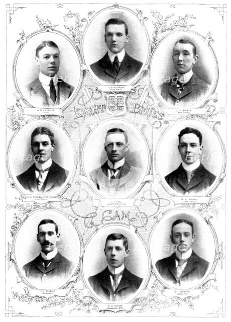 The Oxford and Cambridge Boat-Race: the Cambridge Crew, 1898. Creator: Carl Hentschel.