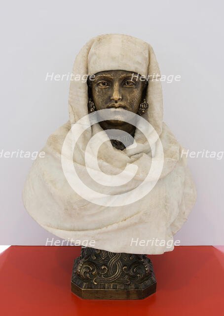 Female Bust (possibly Aïda), c. 1875. Creator: Pietro Calvi.