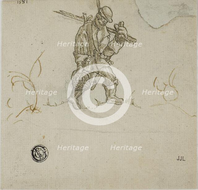 Peasant Carrying Bucket, n.d. Creator: Unknown.