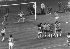 Michel Platini scores from a free kick, France versus Holland, Paris, 18th November 1981. Artist: Unknown