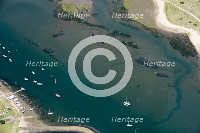 Wrecks on the mud flats at Amble-by-Sea, Northumberland, 2018. Creator: Emma Trevarthen.