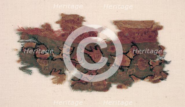 Fragment with Fish and Bird, 600s. Creator: Unknown.