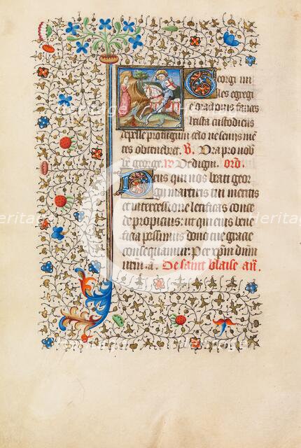 Saint George and the Dragon; Book of Hours, about 1440-1450. Creator: Workshop of the Bedford Master.