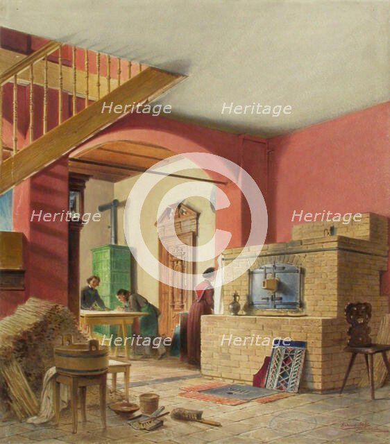 A view of the artist Vladimir Svertskov's stained glass studio in Schleißheim, 1850-1889. Creator: Heinrich Stohl.