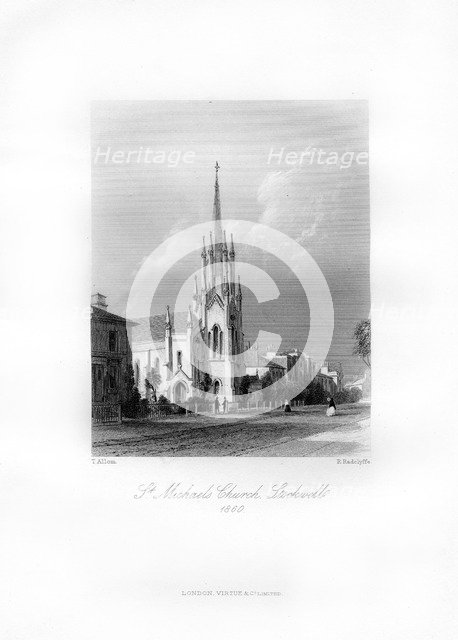St Michael's, Stockwell, Lambeth, 1860.Artist: R Radclyffe