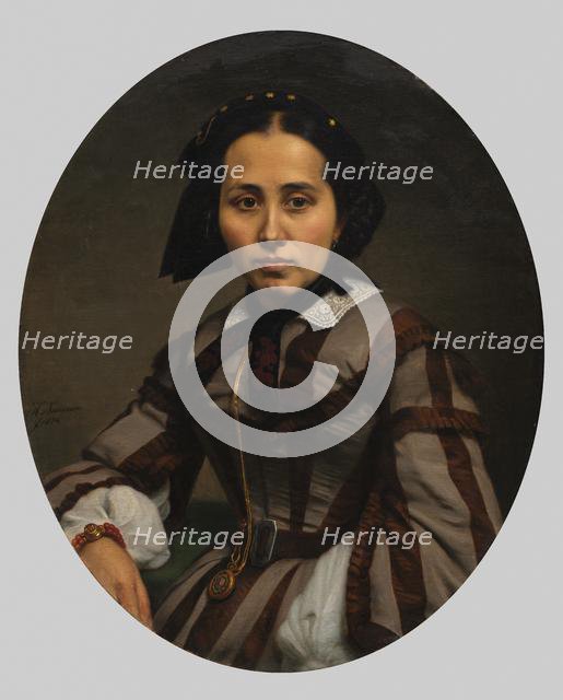 Portrait of a Lady, 1874. Creator: Johann Heinrich Neumann (German, 1801-1879).