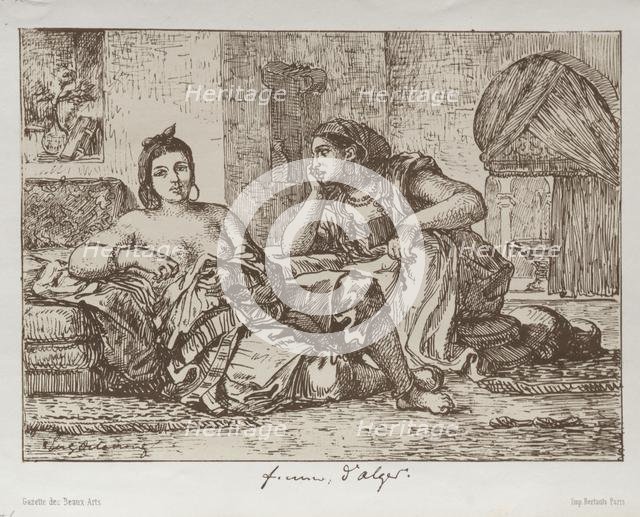Women of Algiers, 1833. Creator: Eugène Delacroix (French, 1798-1863); Bertauts.