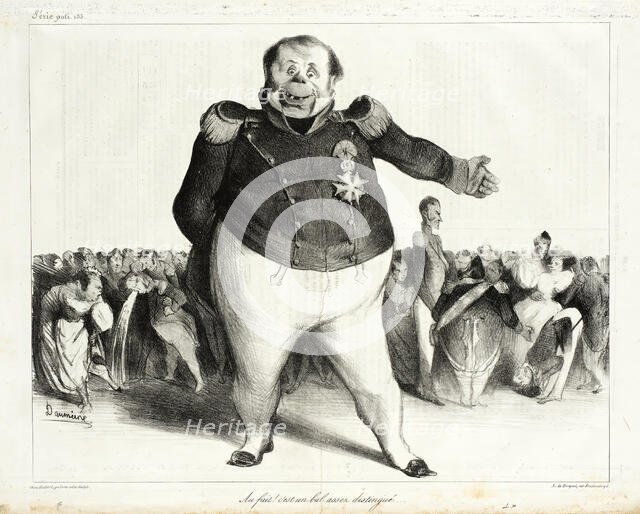 Au Fait! C'est un bal assez distingué!, 1833. Creator: Honore Daumier.