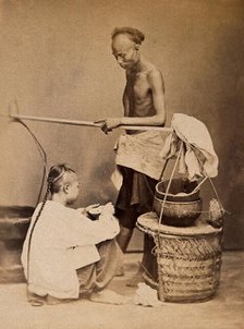 Singapore: a Chinese soup seller, c1880. Creator: John Edmund Taylor.