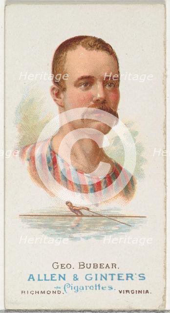 George Bubear, Oarsman, from World's Champions, Series 1 (N28) for Allen & Ginter Cigarett..., 1887. Creator: Allen & Ginter.
