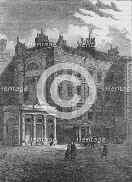 Messrs Christie and Manson's original auction rooms, Westminster, London, c1860 (1878). Artist: Unknown.