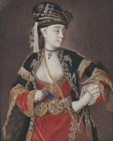 Unknown lady in Turkish costume, 18th century. Creator: Jean-Etienne Liotard.