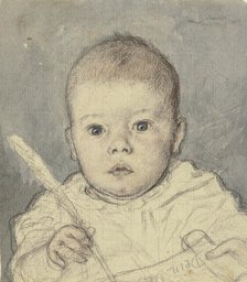 Portrait of Victor Scholderer as a toddler, c1880-1881. Creator: Otto Scholderer.