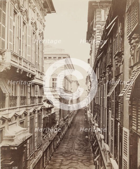 Via Garibaldi, Genoa, mid-late 19th century. Creator: Alfredo Noack.