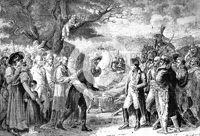 Napoleon receives the keys of Vienna, Schloss Schonbrunn, 13th November 1805 (1882-1884). Artist: Unknown