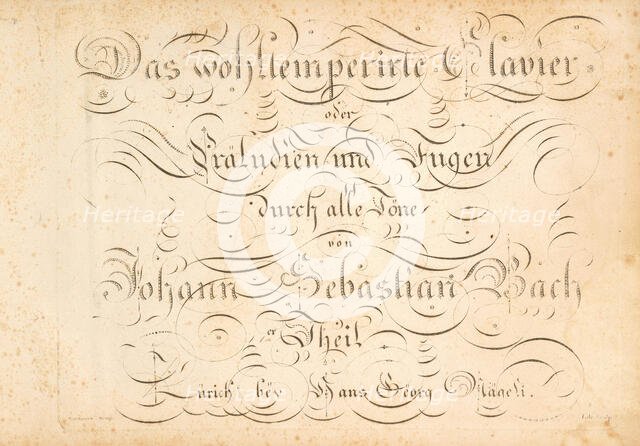 The Well-Tempered Clavier or Preludes and Fugues through all the tones by Johann Sebastian Bach,1801 Creator: Anonymous.