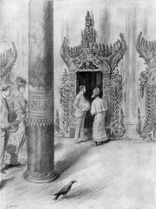 The Prince and Princess of Wales in King Theebaw's palace, Mandalay, Burma, 1906. Artist: Samuel Begg