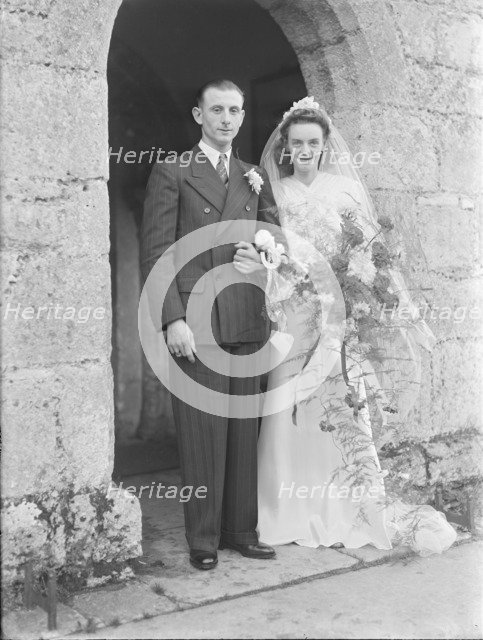 Bride and groom, c1935. Creator: Kirk & Sons of Cowes.