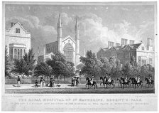 St Katherine's Hospital, Regent's Park, London, 1827. Artist: William Tombleson