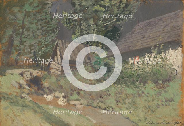 Behind the Barn, 1918. Creator: Ferdinand Katona.
