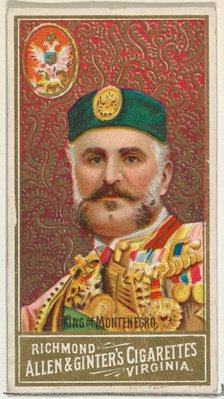 King of Montenegro, from World's Sovereigns series (N34) for Allen & Ginter Cigarettes, 1889., 1889. Creator: Allen & Ginter.