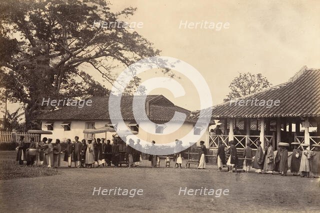 Cortège d'un mariage, Cochinchine, 1866. Creator: Emile Gsell.