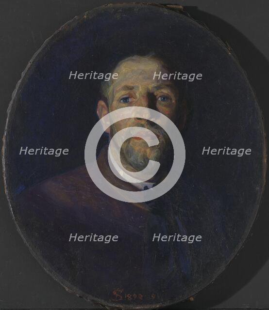 Self portrait, 1890-1891. Creator: Fritz Syberg.