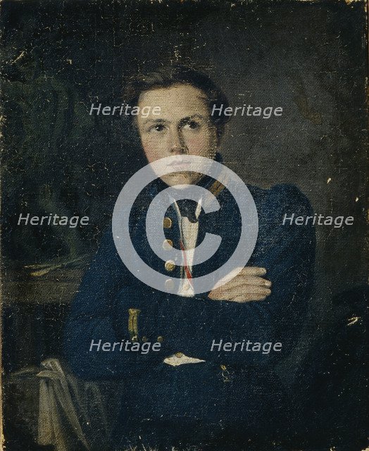 Portrait of the sculptor Alexander Ivanovich Terebenev (1812-1859), 1835. Artist: Skotti, Mikhail Ivanovich (1814-1861)