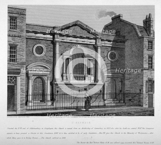 Church of All Hallows Staining, London, c1750. Artist: Anon