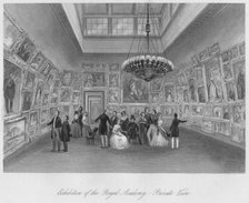 'Exhibition of the Royal Academy. - Private View', c1841. Artists: Henry Melville, William Radclyffe, Edward Radclyffe.