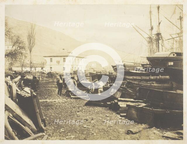 Landing Place, Ordnance Wharf, Balaklava, 1855. Creator: Roger Fenton.