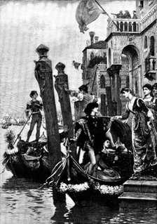 Morning of the Carnival at Venice in the Fifteenth Century, 1890. Creator: H. Baude.