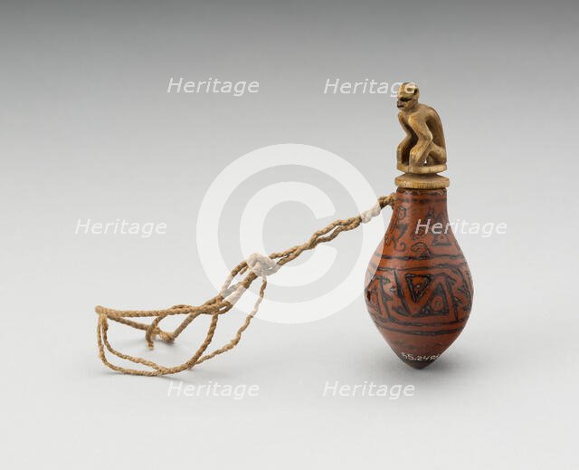 Incised Container for Lime with Monkey Stopper, A.D. 1000/1470. Creator: Unknown.
