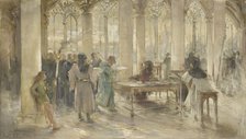 Sketch for the courtroom of the Paris Commercial Court: The Book of Trades, c1891. Creator: Paul Louis Delance.
