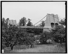 Old chain bridge, Newburyport, Mass., first suspension bridge in America, c1900. Creator: Unknown.