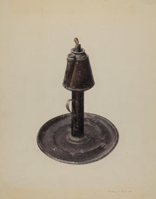 Whale Oil Lamp, 1938. Creator: Herman O. Stroh.