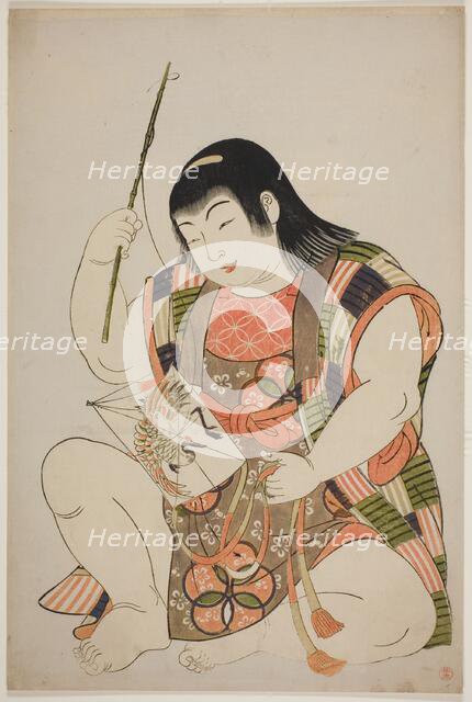 Boy as Hotei, from an untitled series of children as the Seven Gods of Good Fortune, Japan, 1780s. Creator: Kitao Shigemasa.