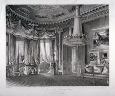 Interior view of the Rose Satin Drawing Room in Carlton House, Westminster, London, 1818. Creator: Richard Gilson Reeve.