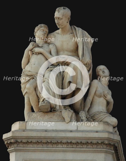 Monument to Count Nikolai Nikitich Demidov at the Piazza Demidoff in Florence, 1830-1850. Artist: Bartolini, Lorenzo (1777-1850)