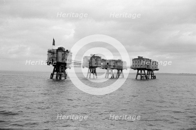 Maunsell Forts at Shivering Sands, Kent, c1945-c1965. Artist: SW Rawlings