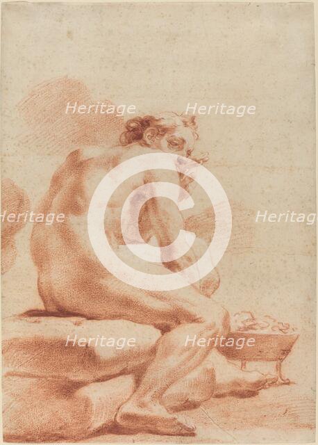 A Young Man Warming Himself at a Brazier. Creator: Gaetano Gandolfi.