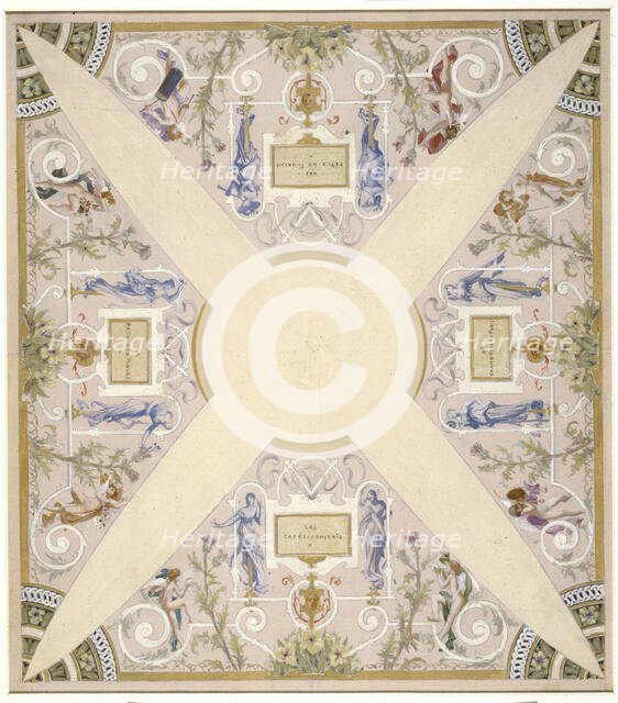 Sketch for the 'festival staircase' at the Hotel de Ville in Paris: June, between 1888 and 1898. Creator: Luc Olivier Merson.