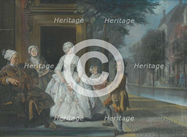 The Organ Grinder, c1720-1750. Creator: Cornelis Troost.