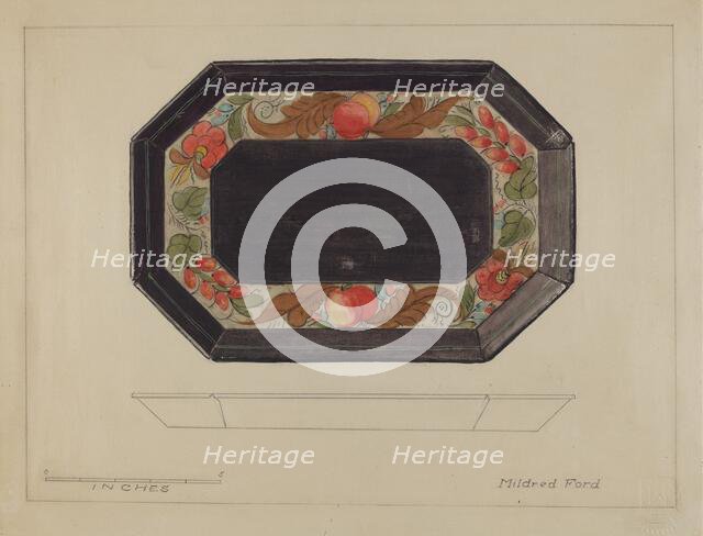 Toleware Tray, 1935/1942. Creator: Mildred Ford.